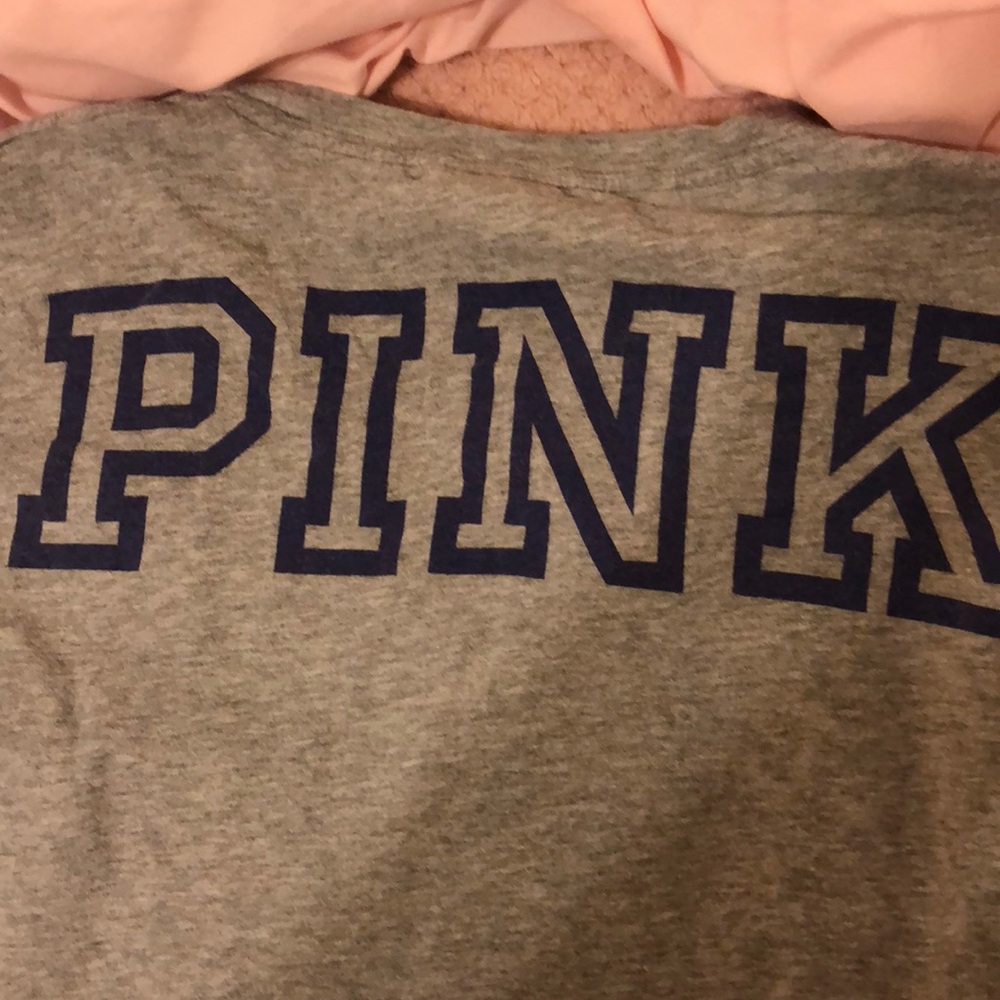 PINK gray t shirt